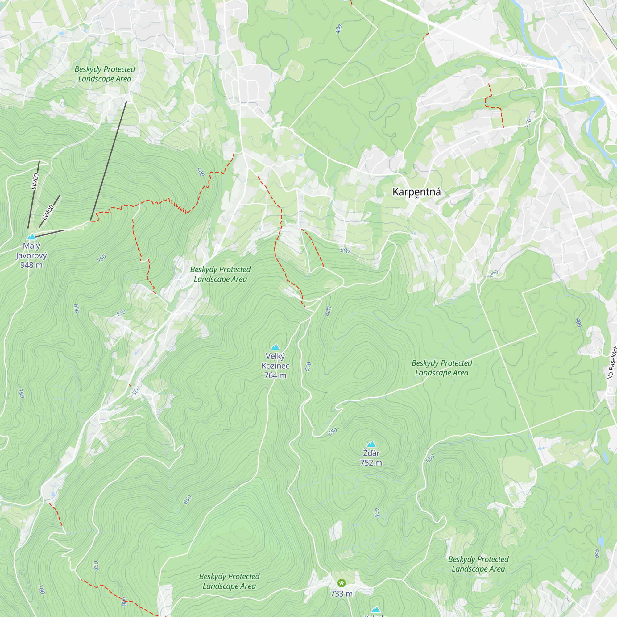 Horská chata Kozinec map