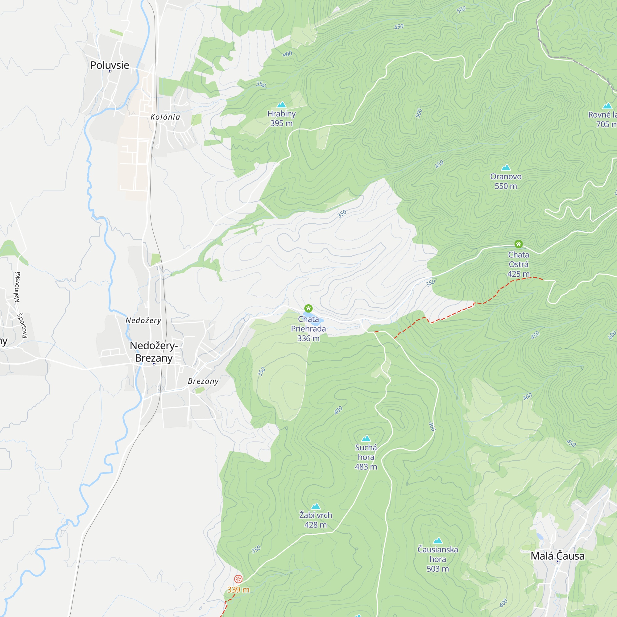 Chata Priehrada map
