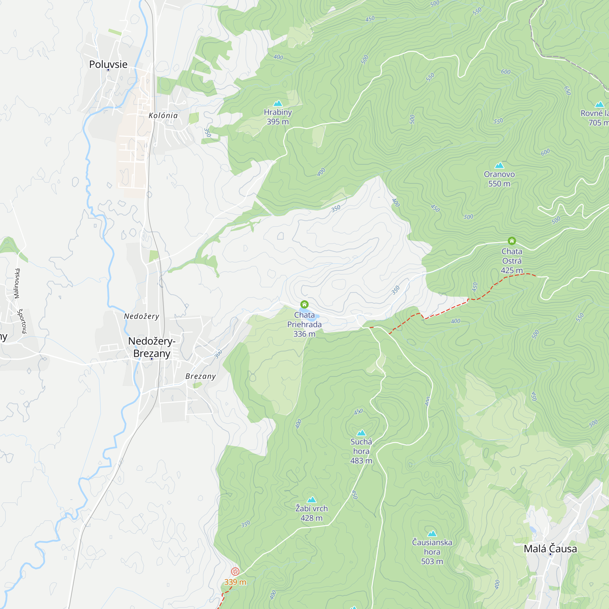 Chata Priehrada map
