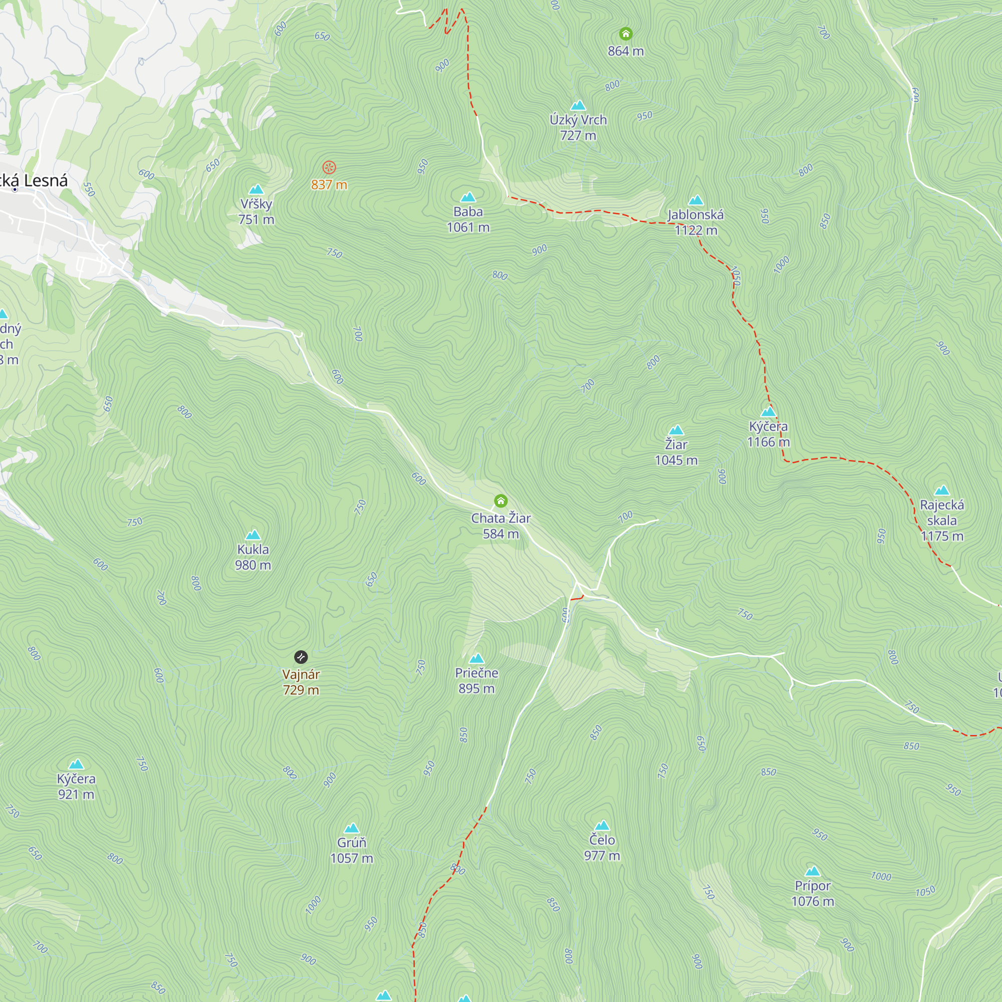 Chata Žiar map
