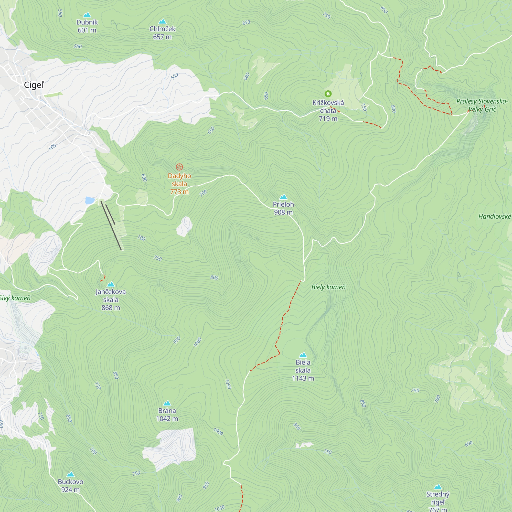 Patizánske bunkre map
