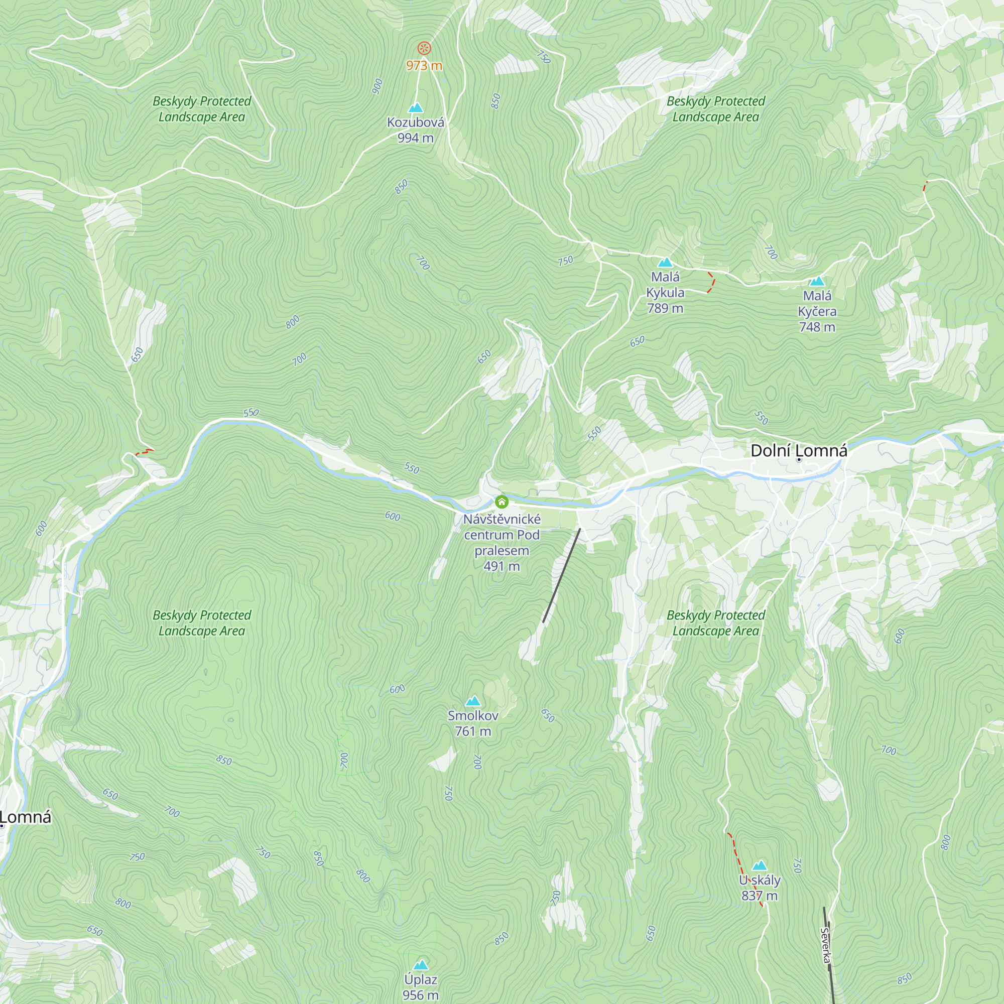 Návštěvnické centrum Pod pralesem map