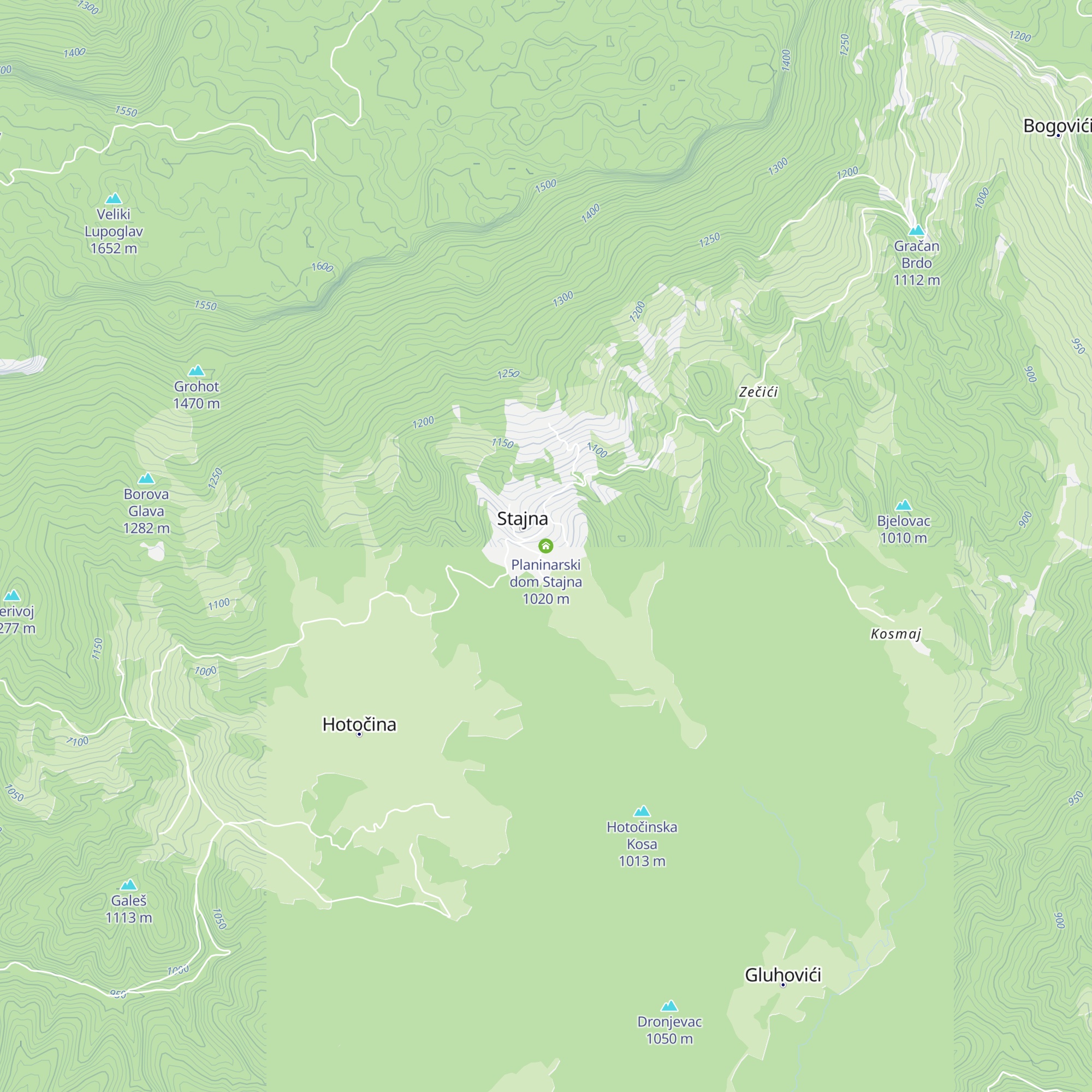 Planinarski dom Stajna map