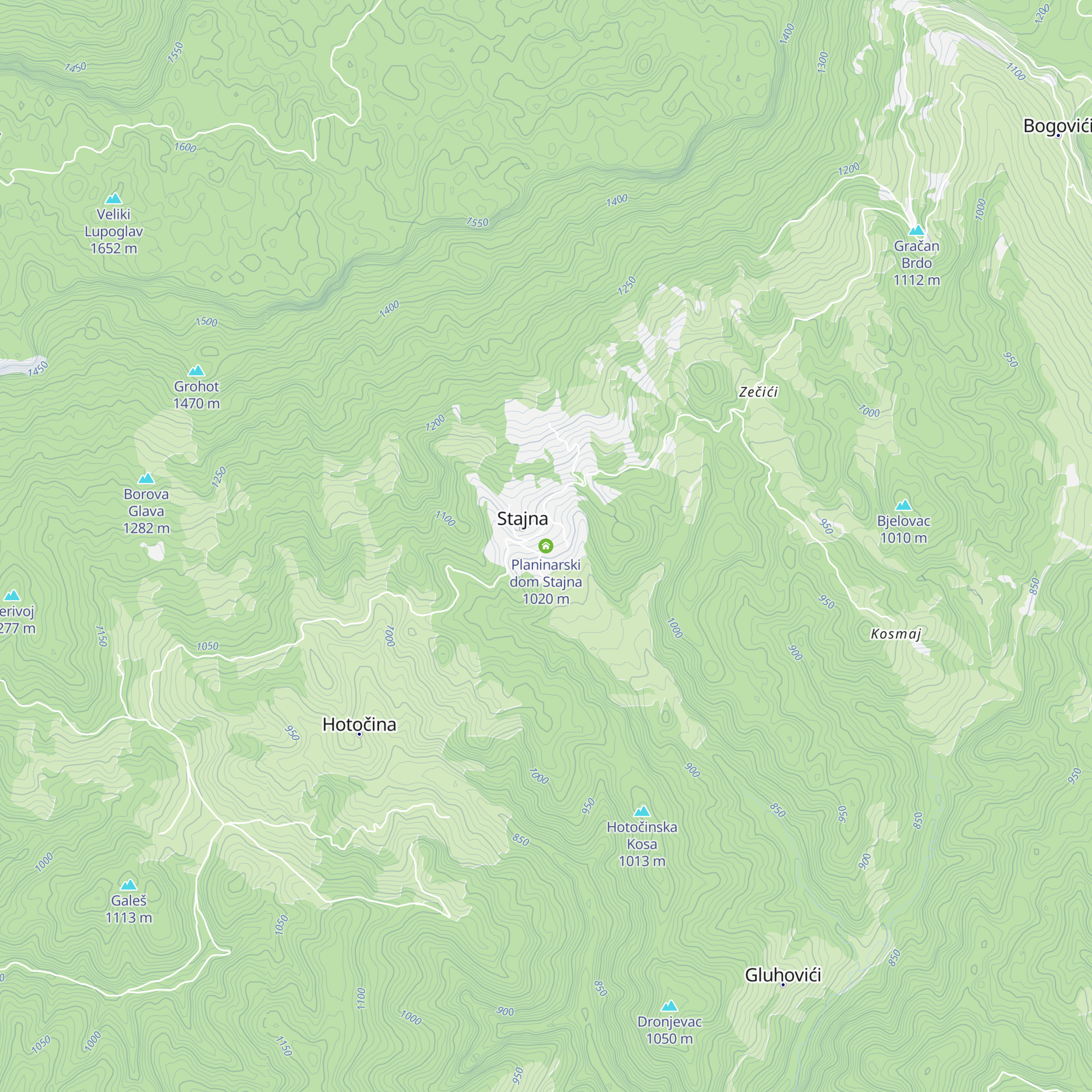 Planinarski dom Stajna map