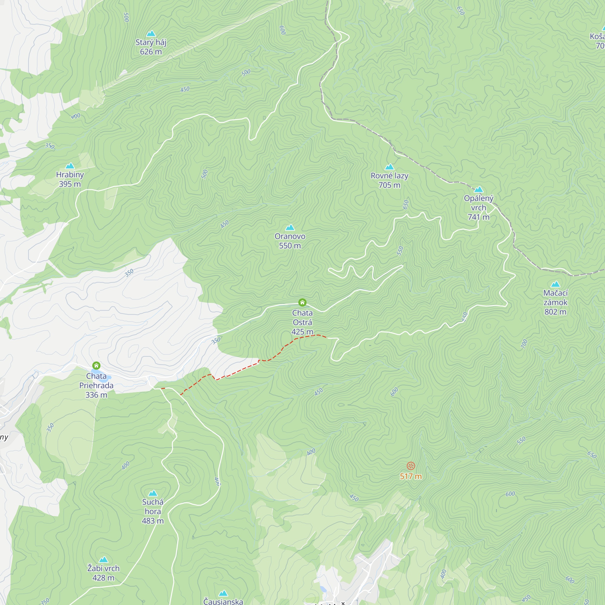 Chata Ostrá map