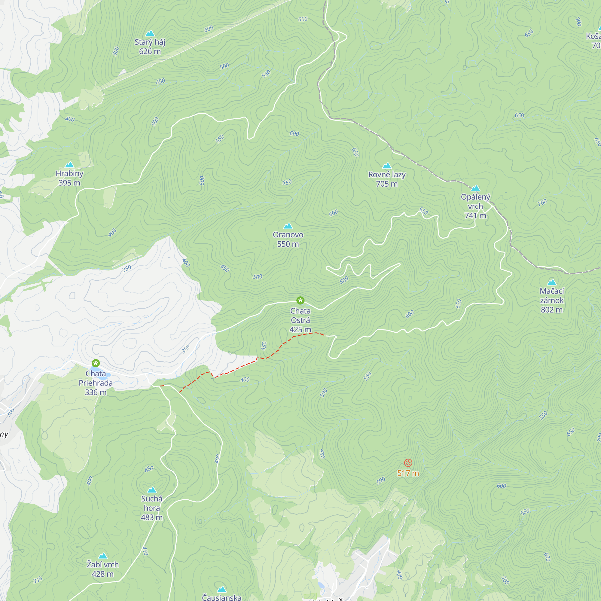 Chata Ostrá map
