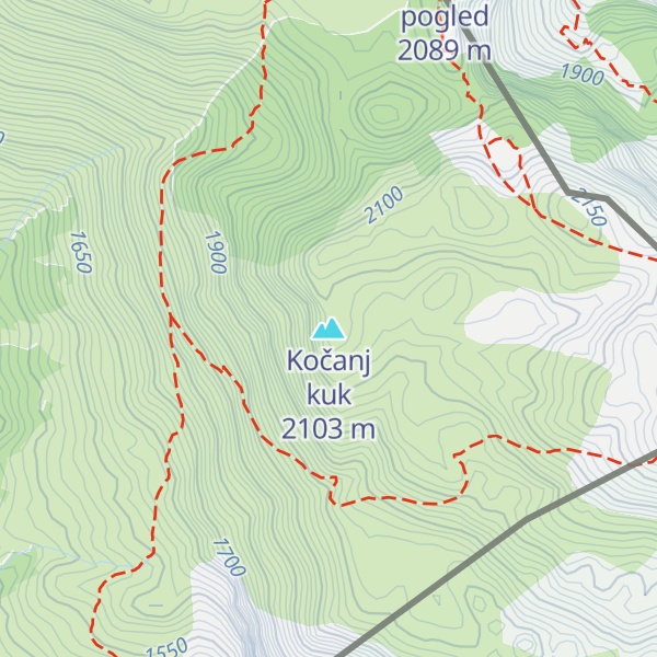 Map of Kočanj kuk