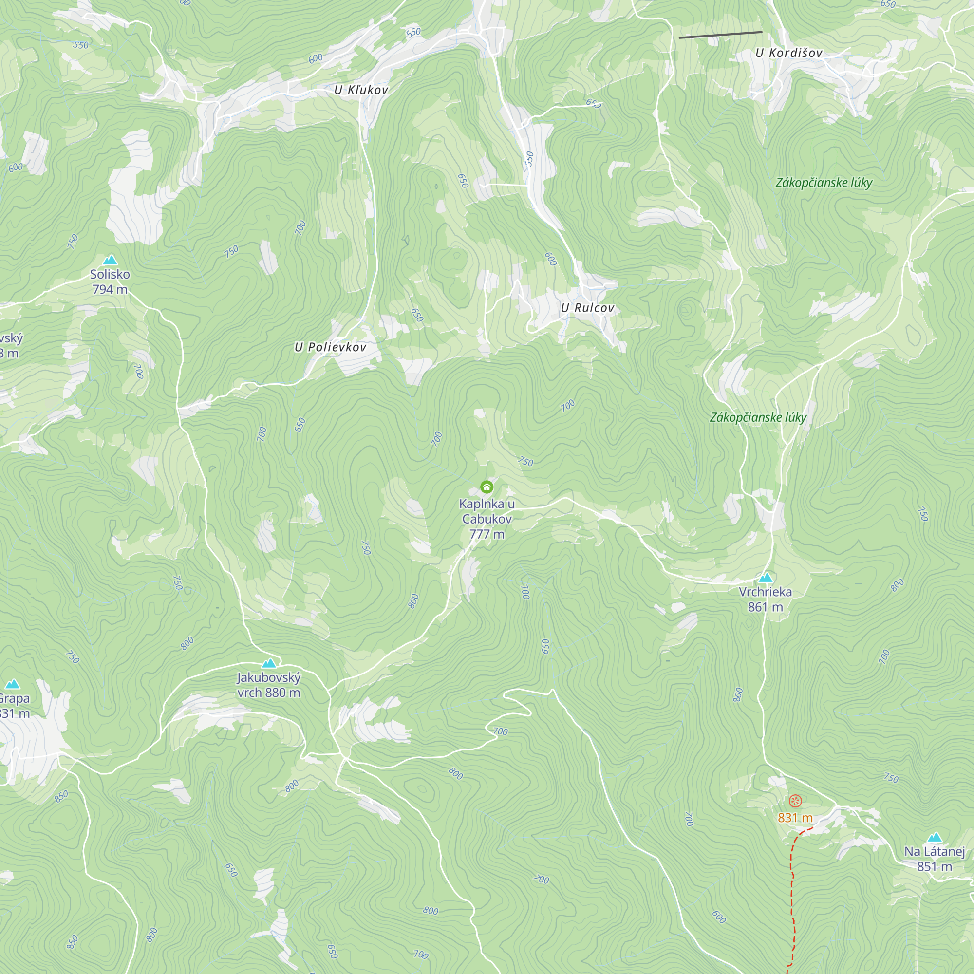 Kaplnka u Cabukov map