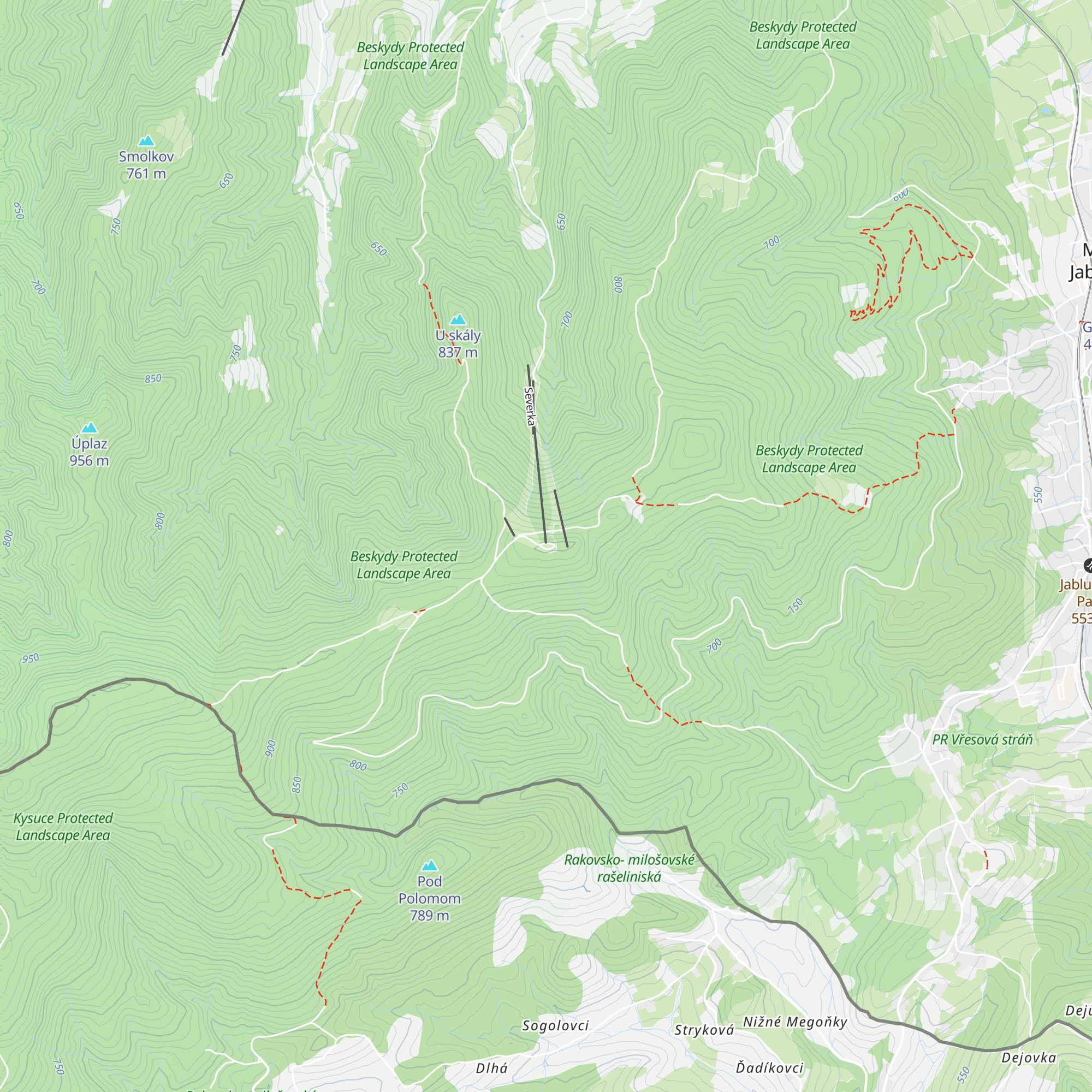 Chata Severka map