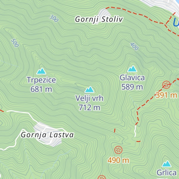 Map of Velji vrh