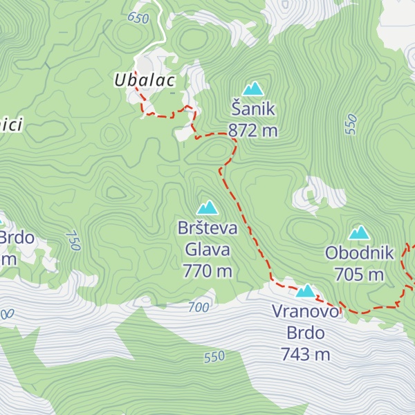 Map of Bršteva Glava
