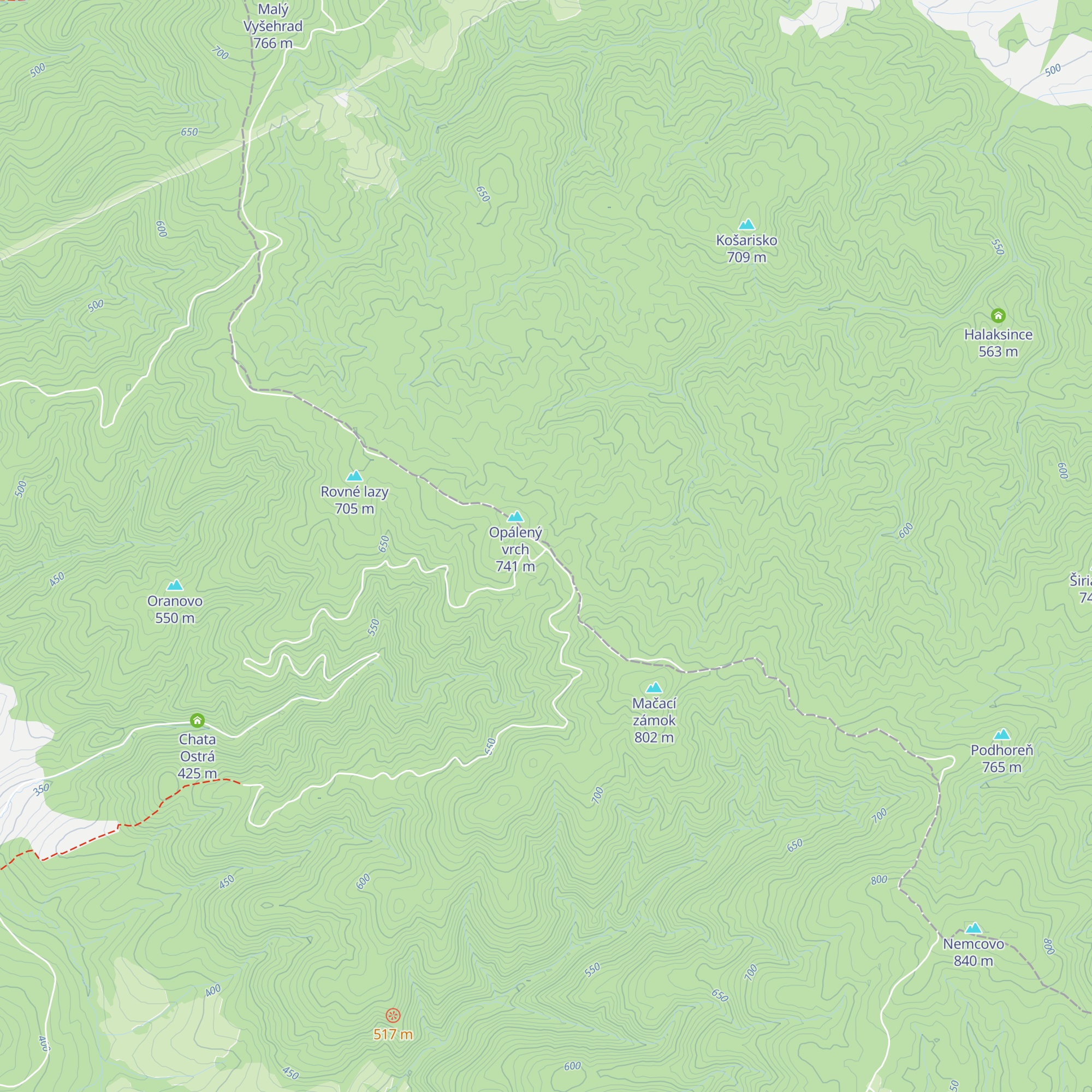 Chata Štyri chotáre map