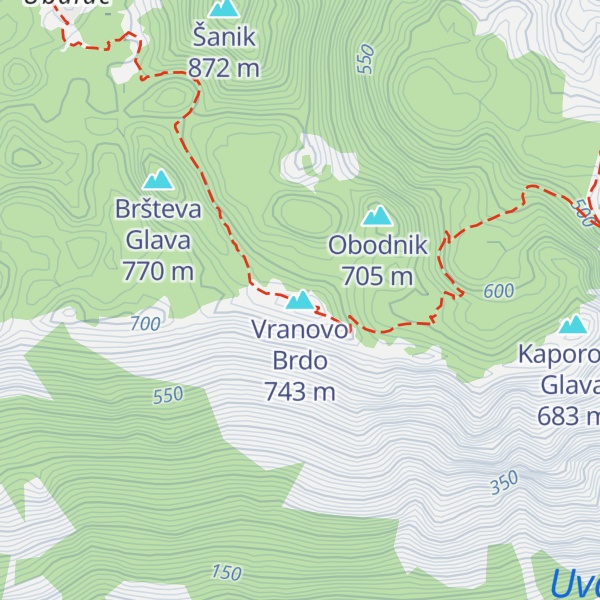 Map of Vranovo Brdo