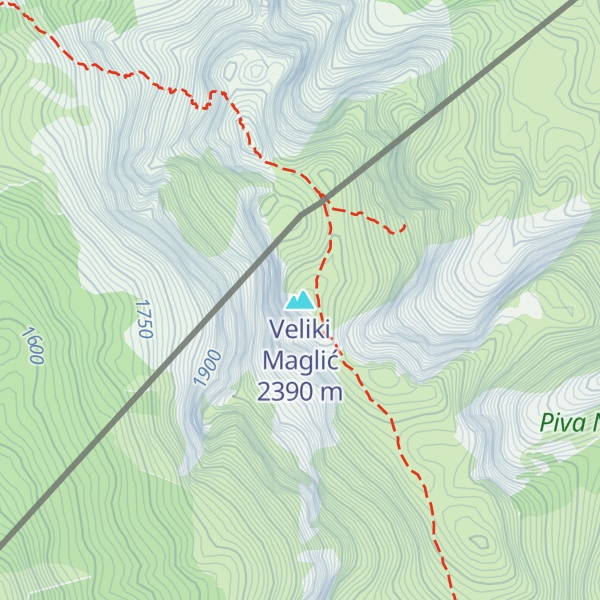 Map of Veliki Maglić