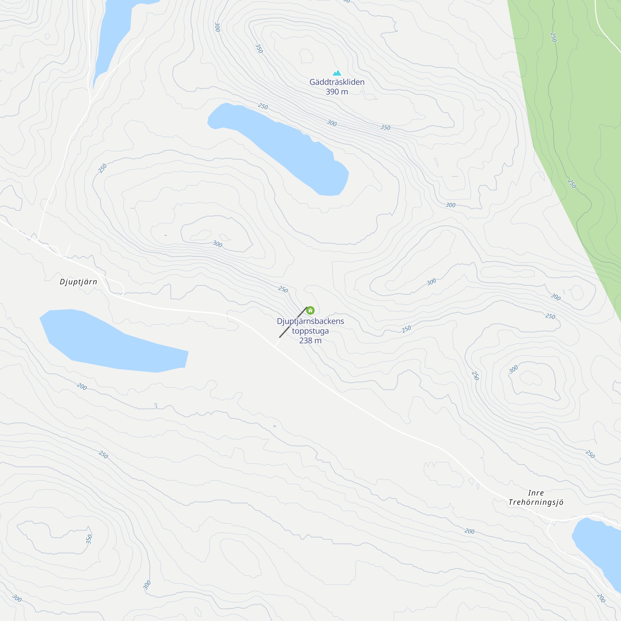Djuptjärnsbackens toppstuga map