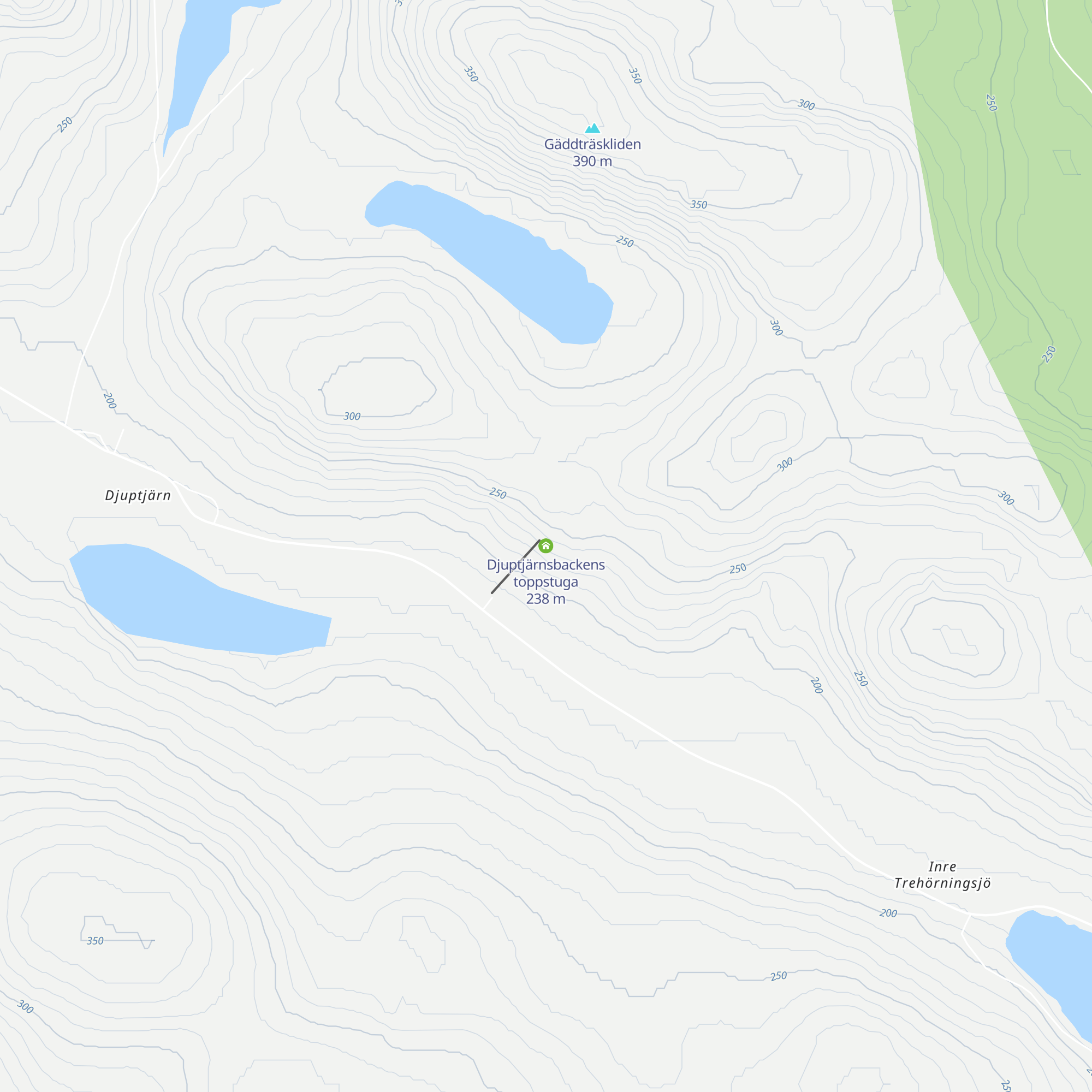 Djuptjärnsbackens toppstuga map