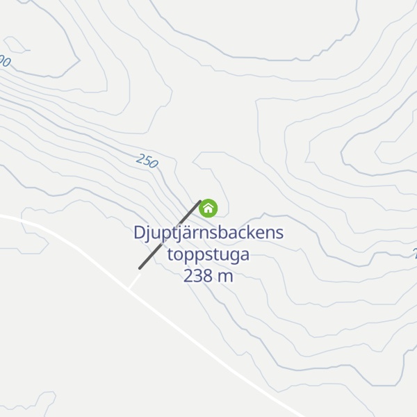Map of Djuptjärnsbackens toppstuga