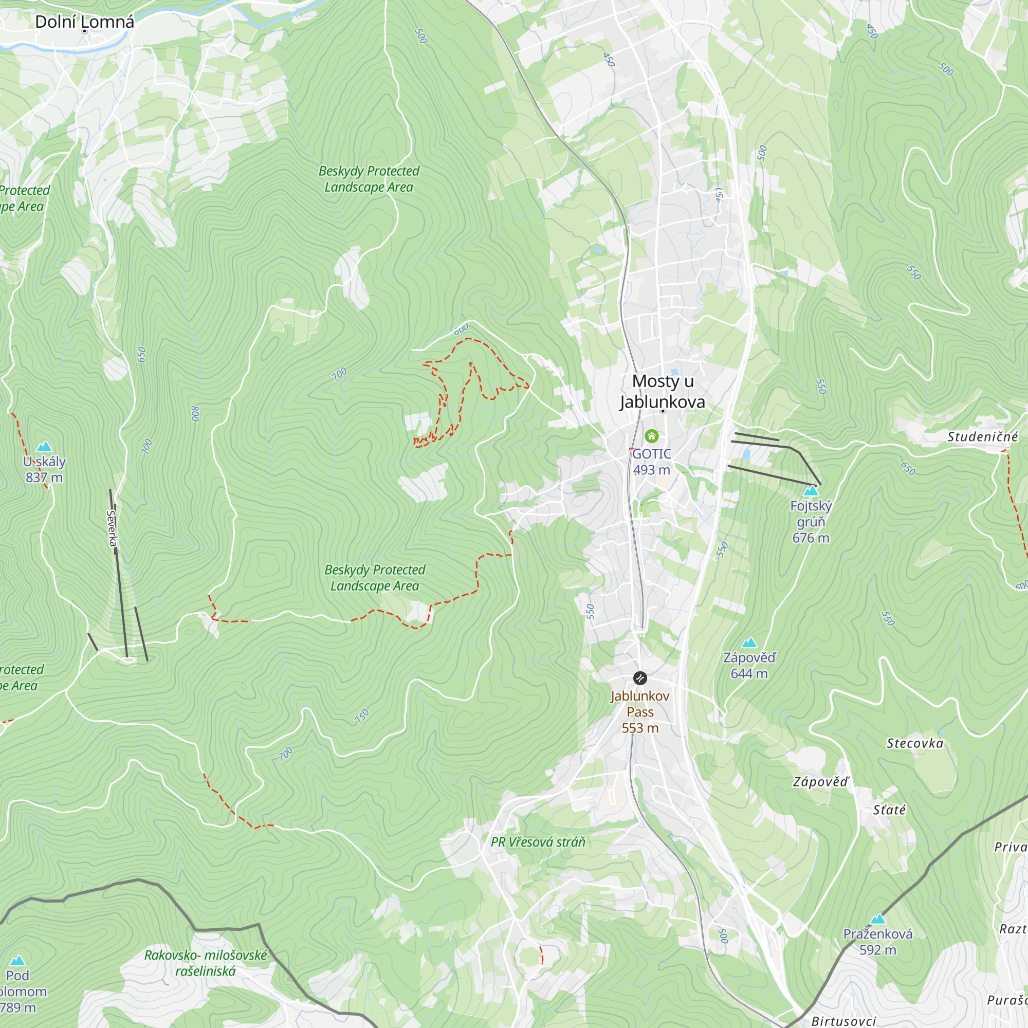 Horská chata Zuzana map