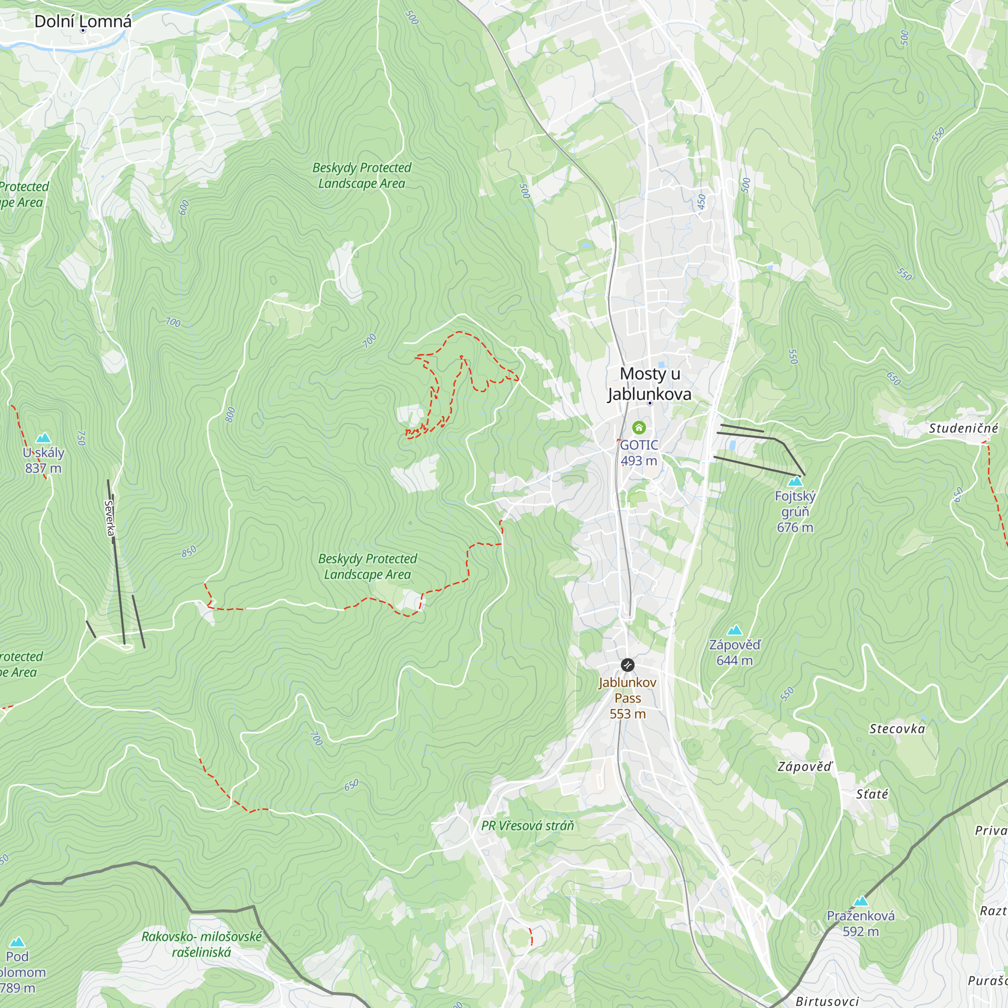 Horská chata Zuzana map