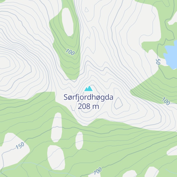 Map of Sørfjordhøgda