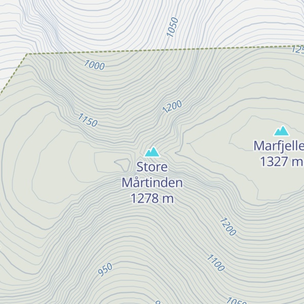 Map of Store Mårtinden