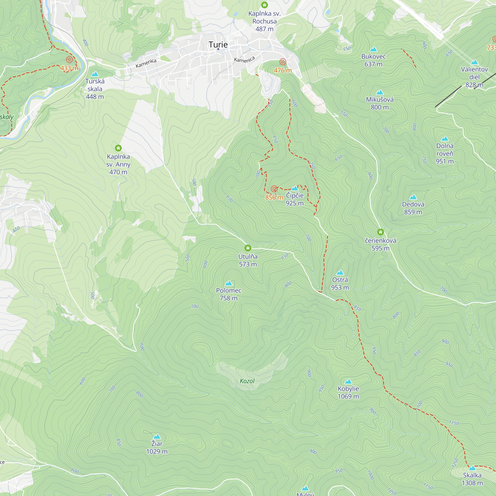 Útulňa map