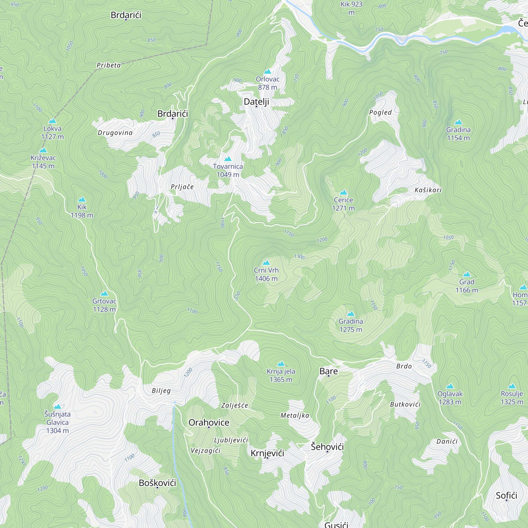 Crni vrh map
