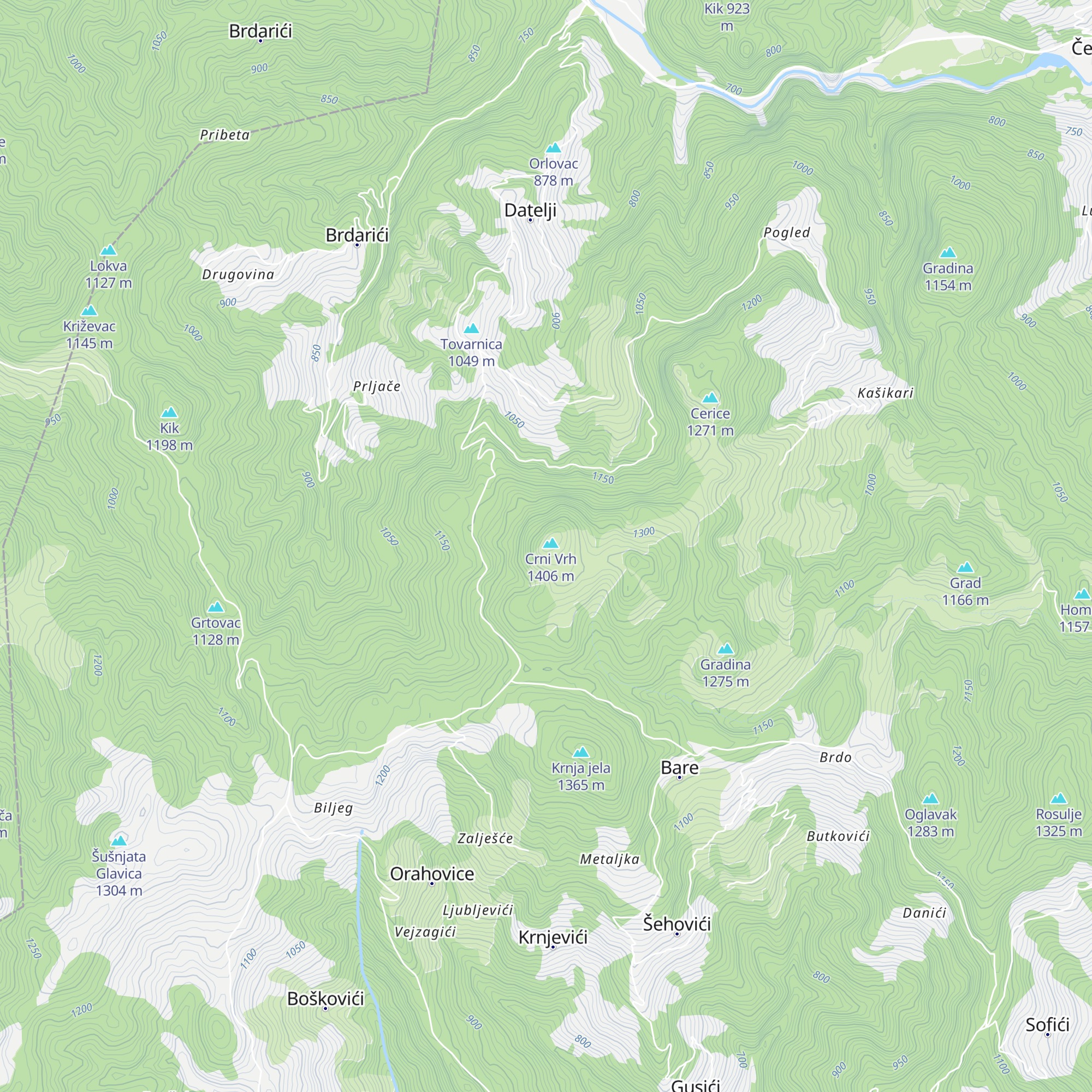 Crni vrh map