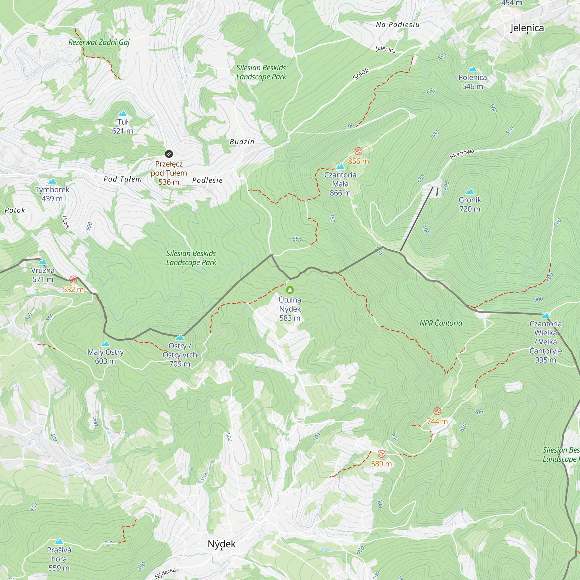 Útulna Nýdek map