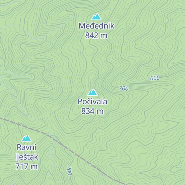 Map of Počivala