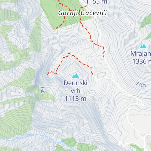Map of Đerinski vrh