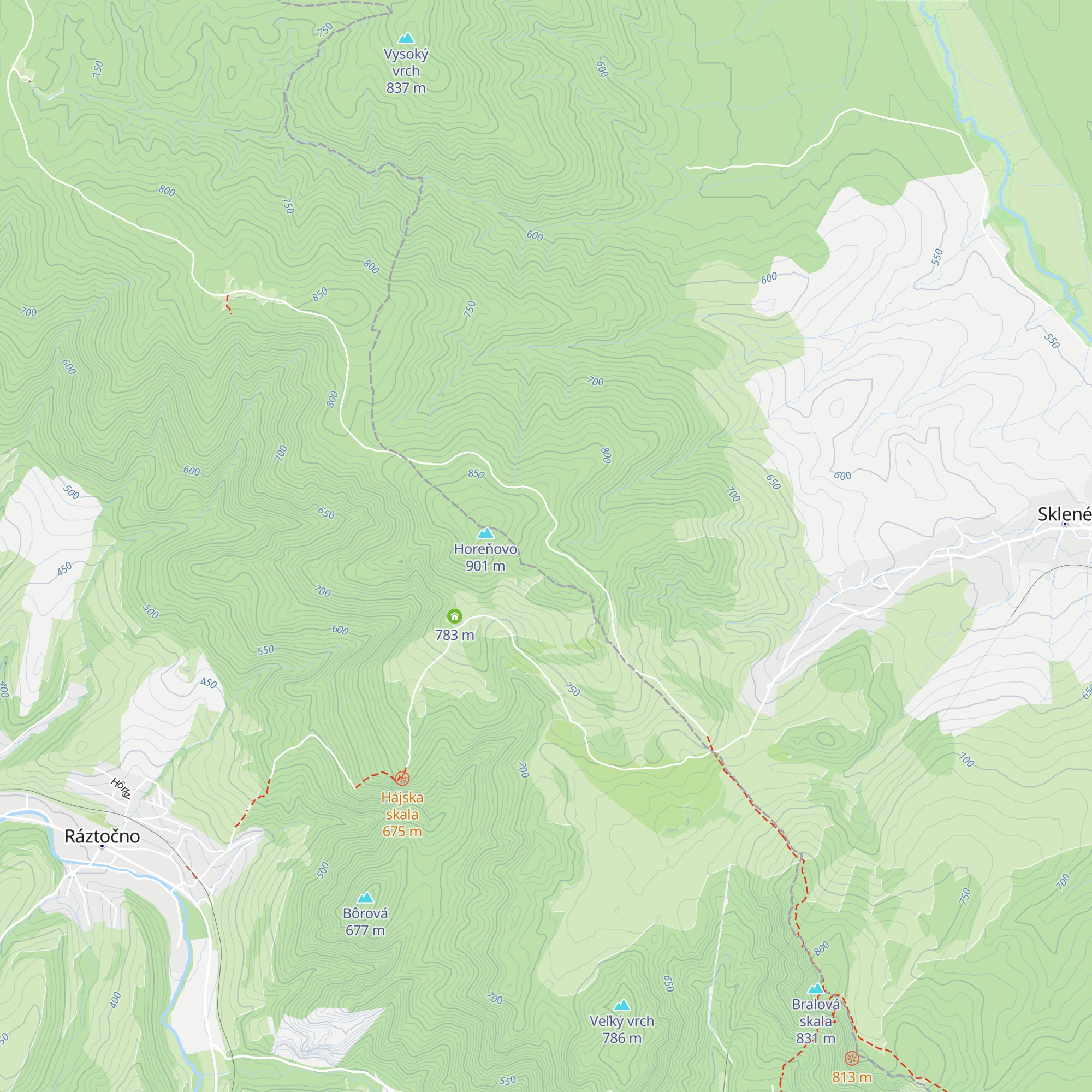 Útulňa SNP Sklené map