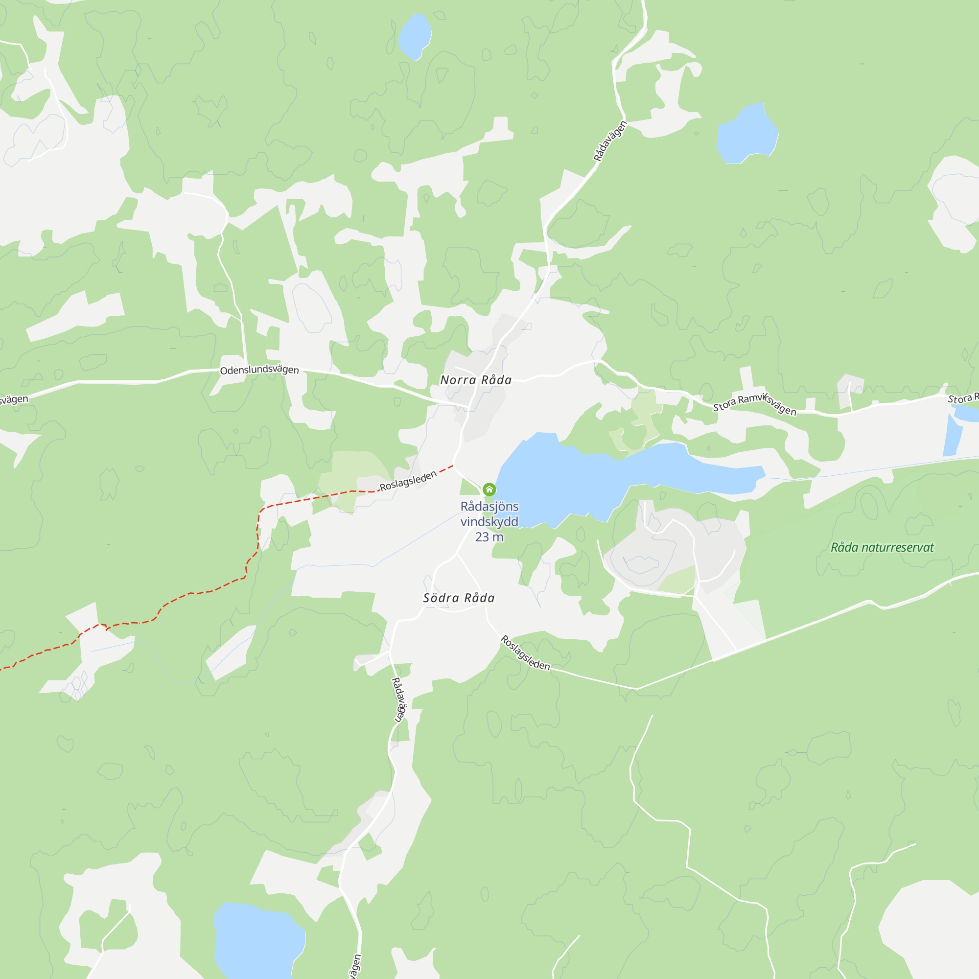 Rådasjöns vindskydd map
