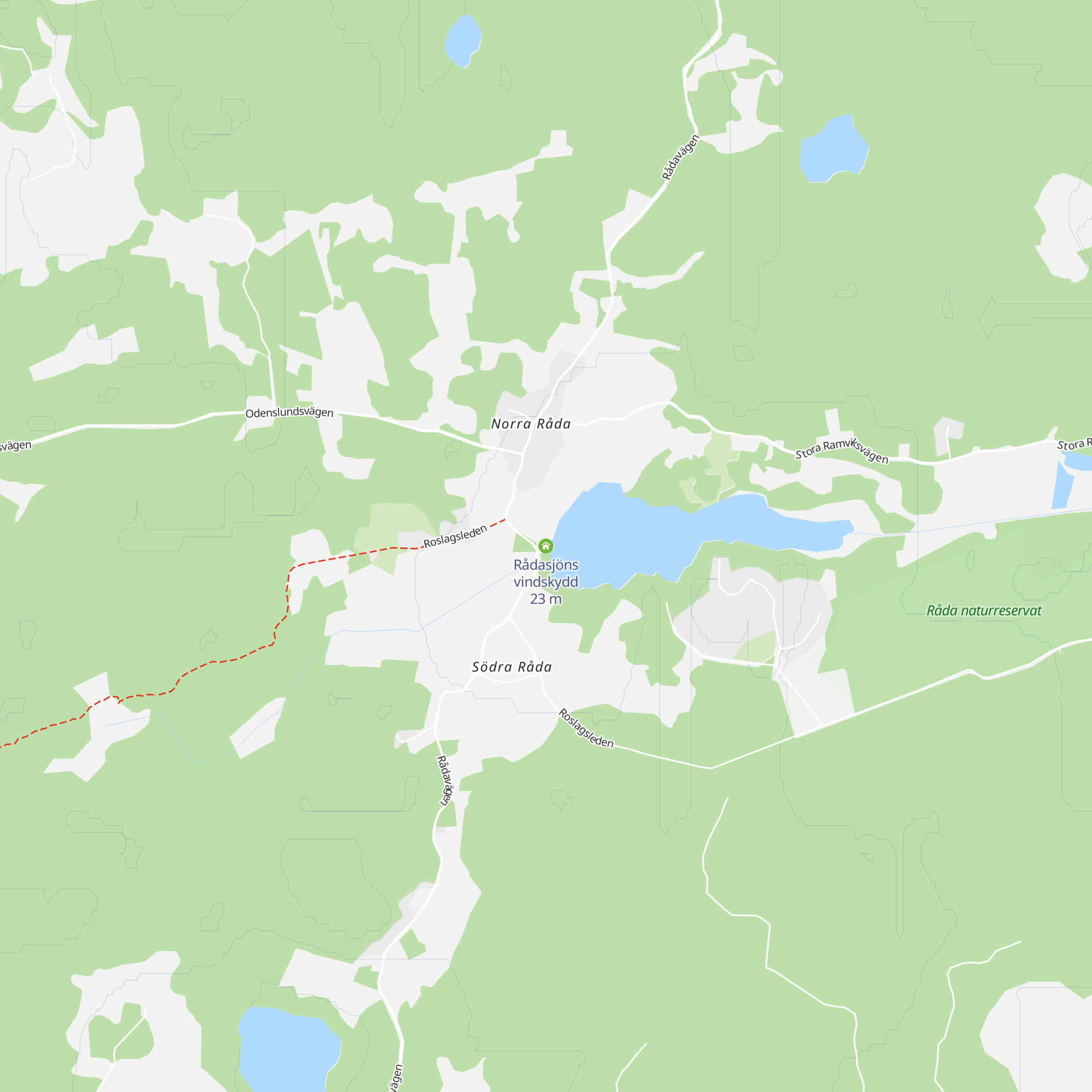 Rådasjöns vindskydd map