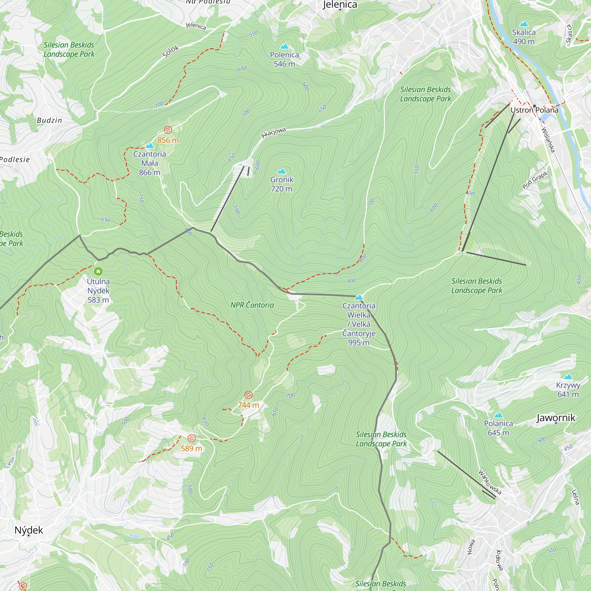 Horská chata Čantoryje map