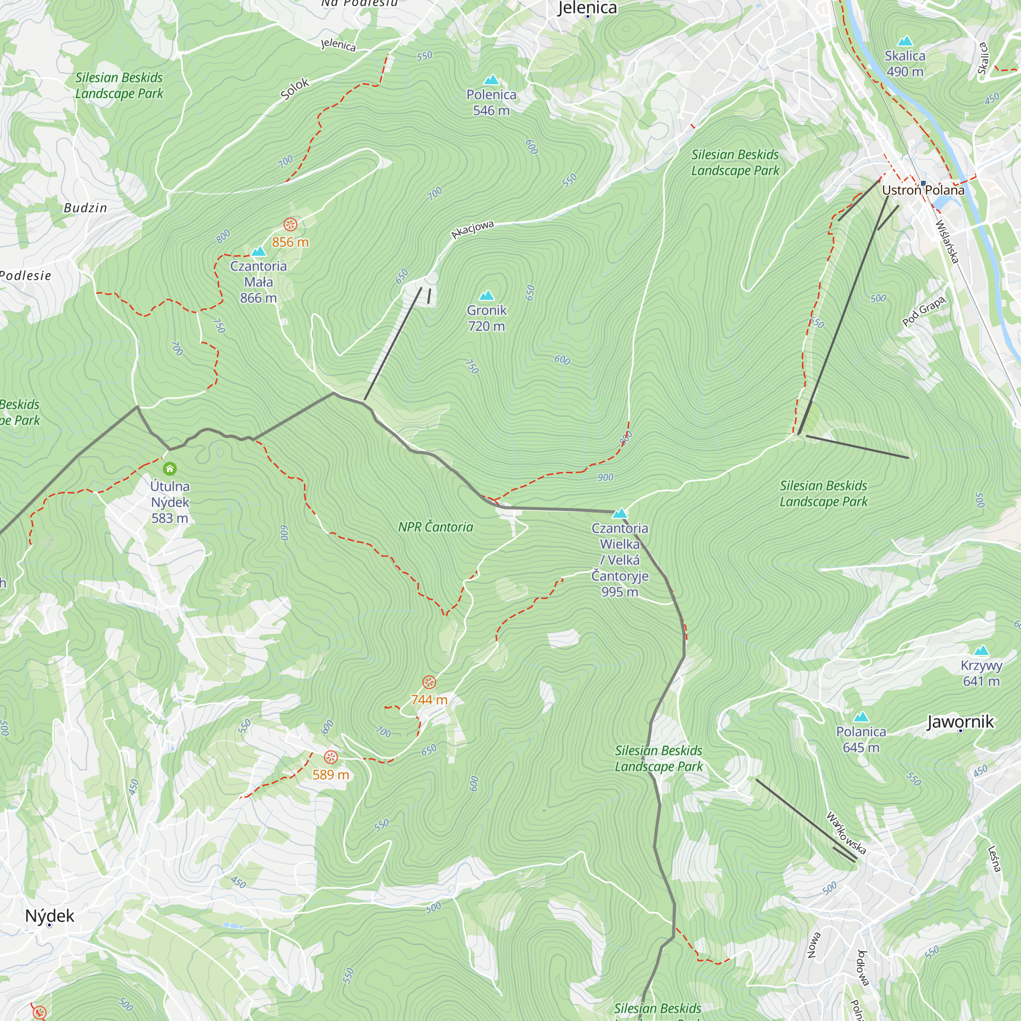 Horská chata Čantoryje map