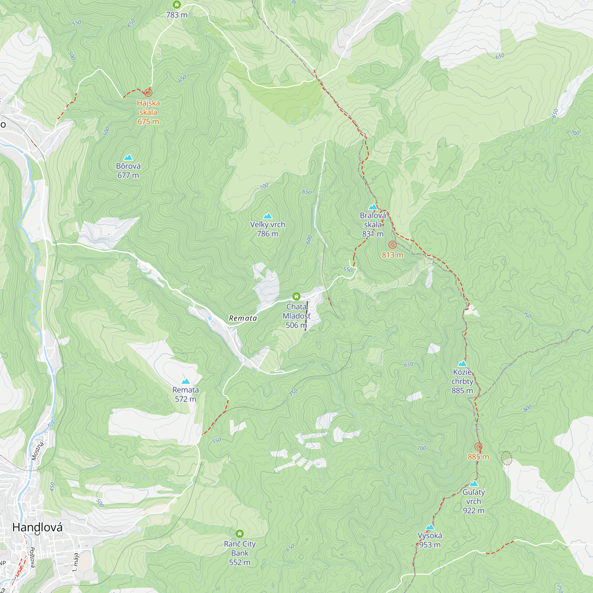 Chata Mladosť map