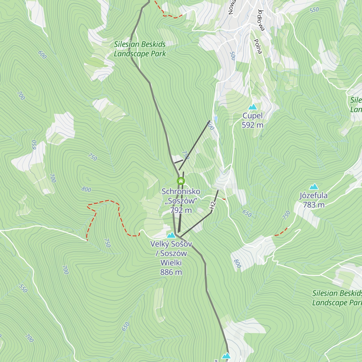 Schronisko „Soszów” map