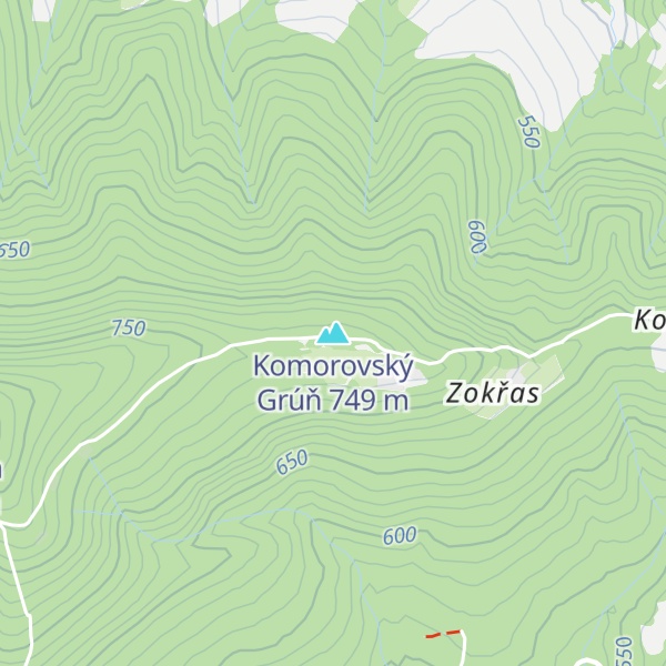 Map of Komorovský Grúň