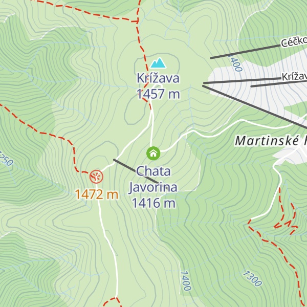 Map of Chata Javorina