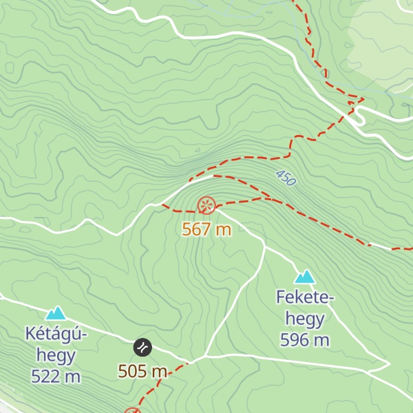 Map of Fekete-hegyi kulcsosház (Sasfészek)