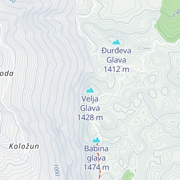 Map of Velja Glava