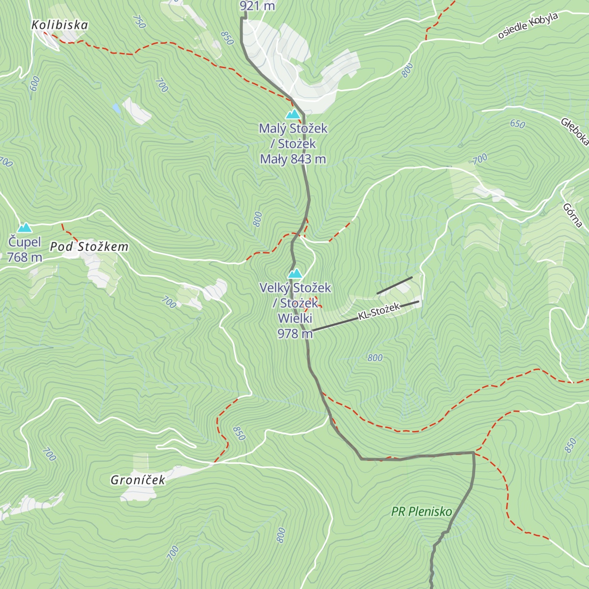 Schronisko PTTK Stożek map