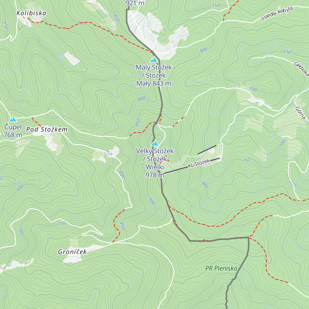 Schronisko PTTK Stożek map