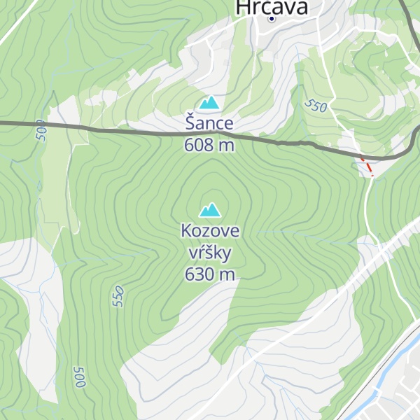 Map of Kozove vŕšky