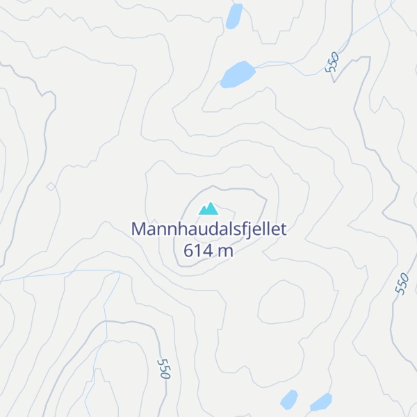 Map of Mannhaudalsfjellet