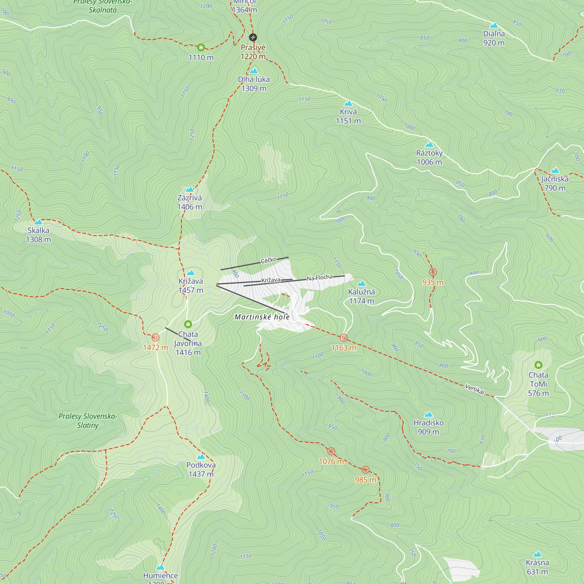 Chata Horec map