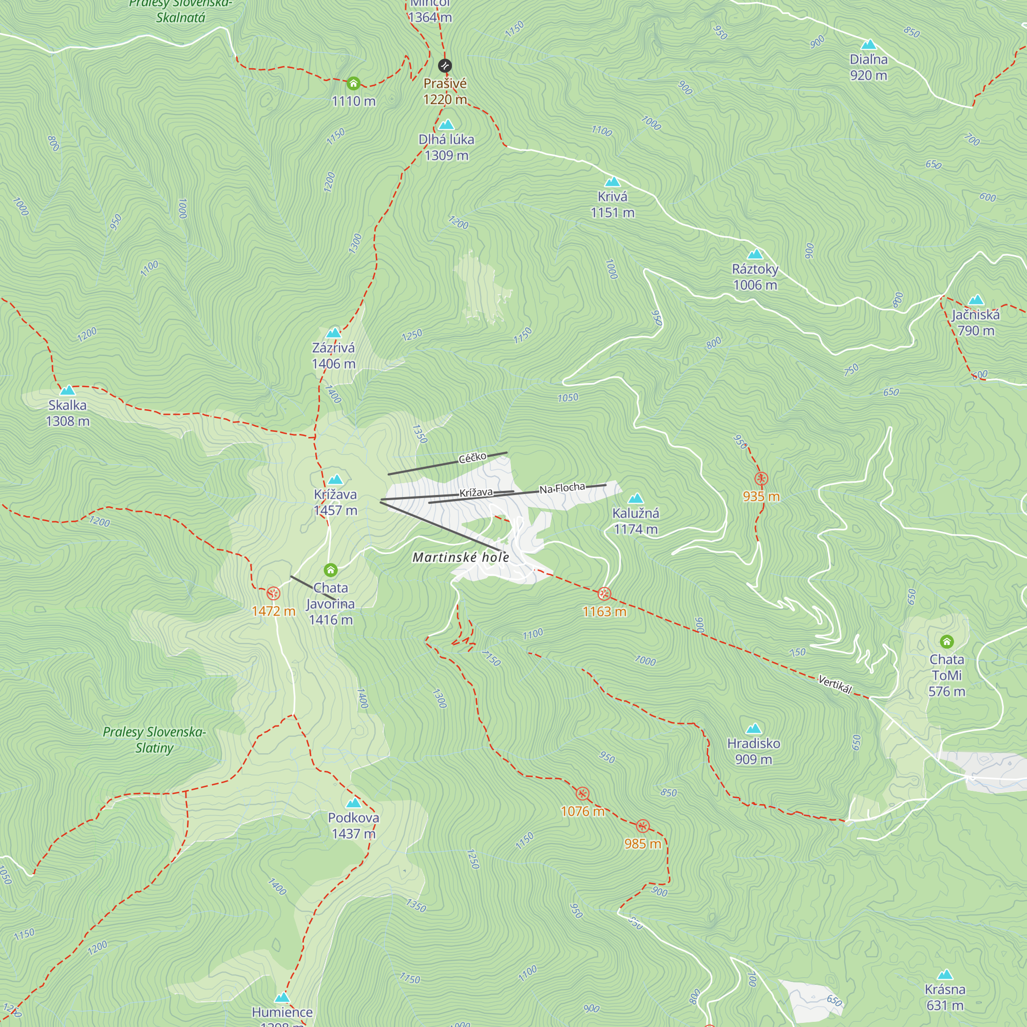 Chata Horec map