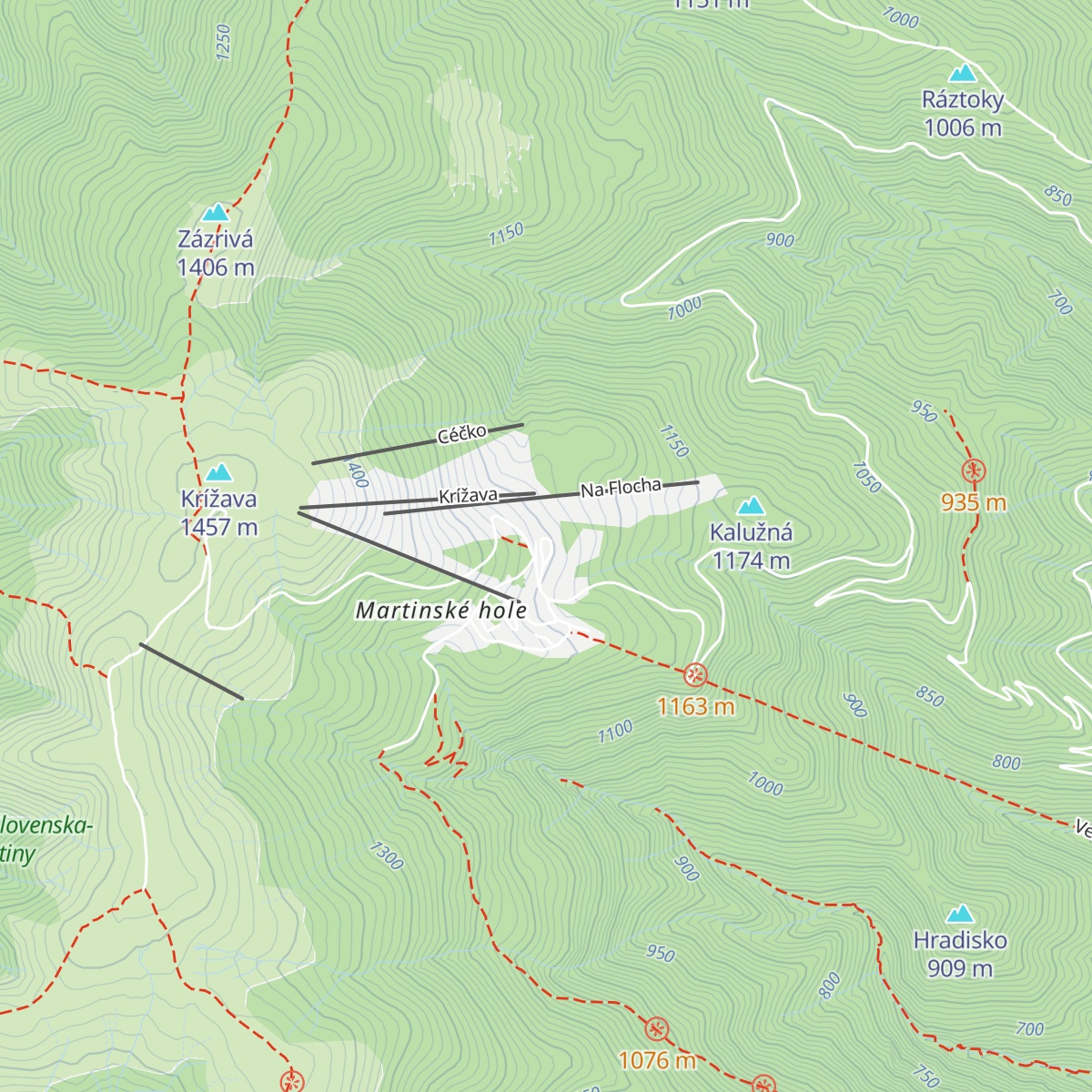 Chata Martinské hole map