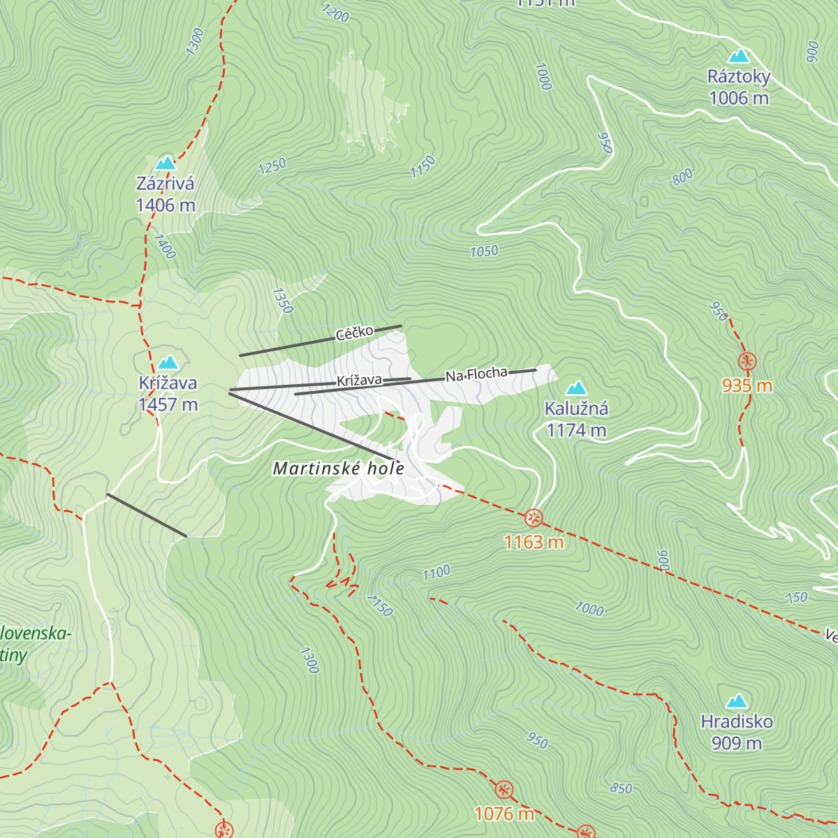 Chata Martinské hole map
